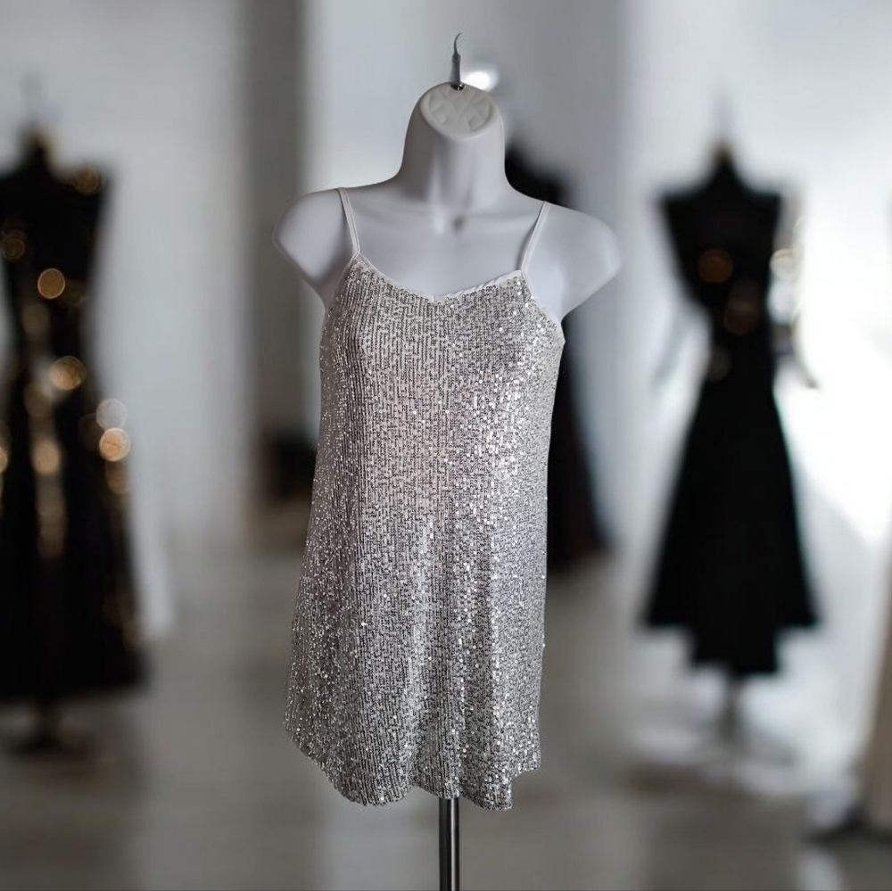 Sequin Mini Dress long top Sz 7/8